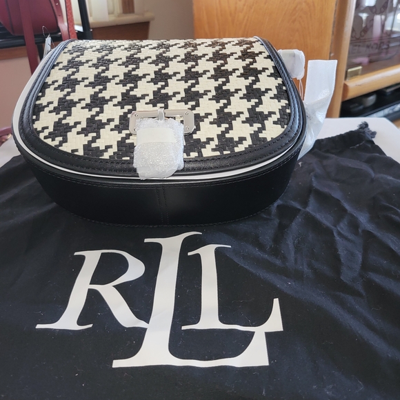 Lauren Ralph Lauren Tanner Houndstooth Medium Crossbody Bag - Picture 9 of 11